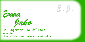 emma jako business card